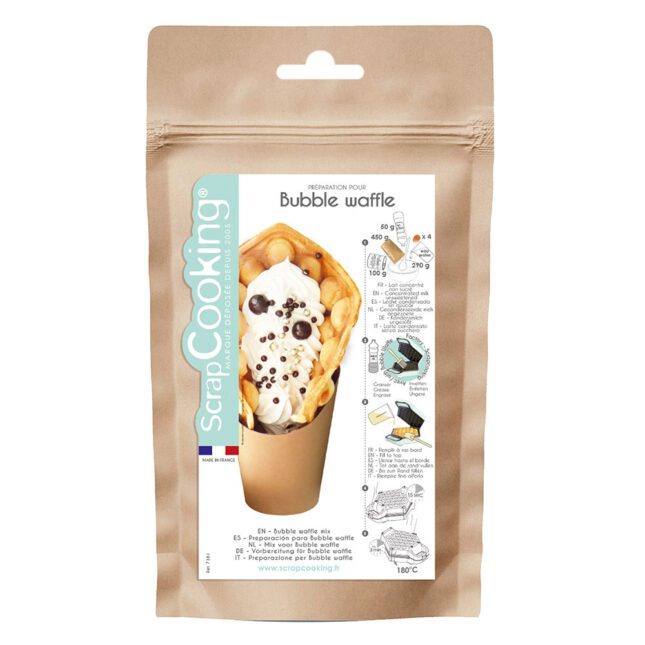 préparation pour bubble waffle scrapcooking