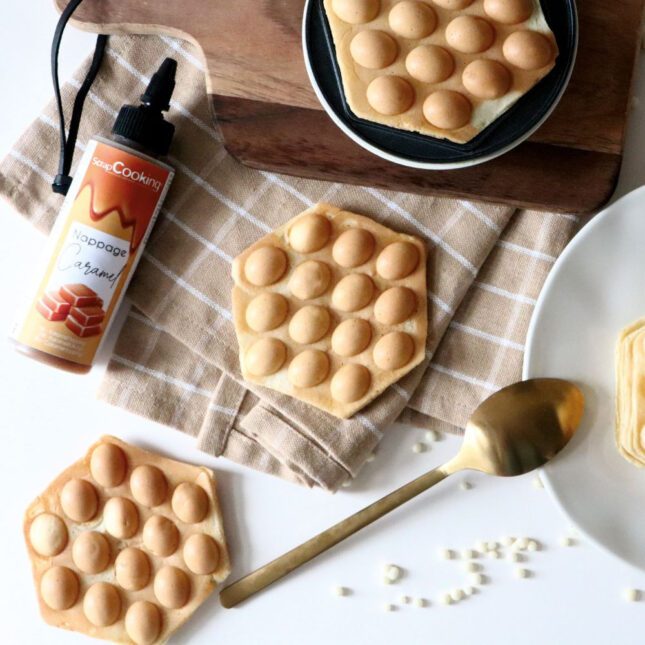 préparation pour bubble waffle scrapcooking