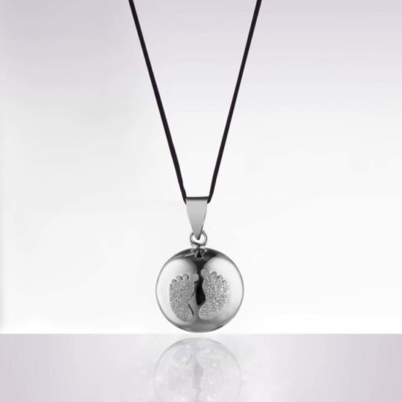 Bola de grossesse -petits pieds noir/Rhodium