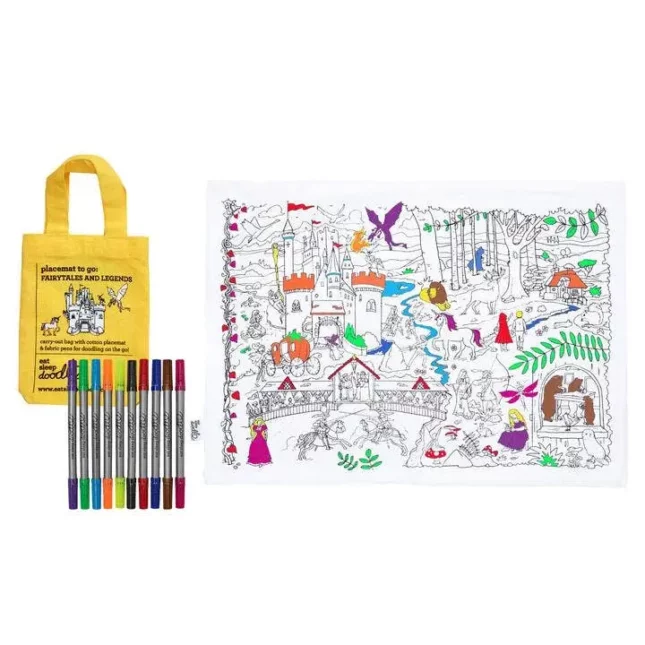 tissu lavable à colorier conte de fée