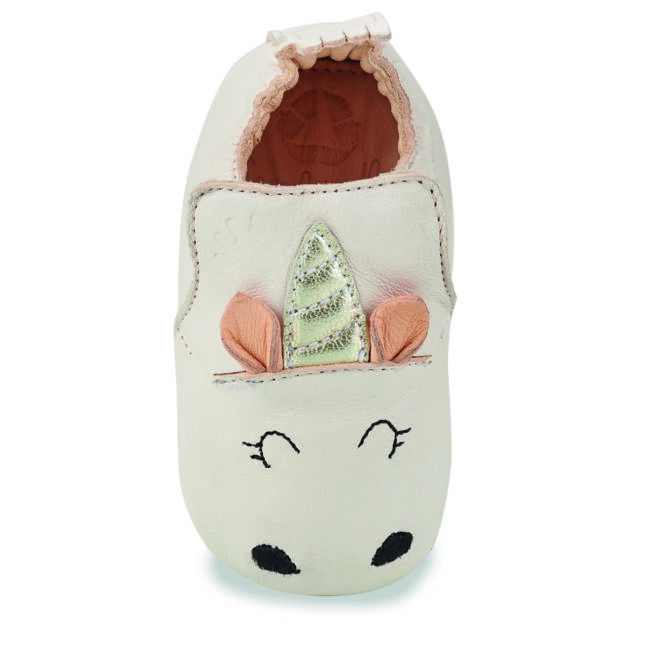 Chaussons cuir licorne anti-glisse