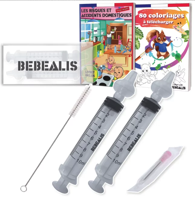 2 Seringues nasales 10ml avec embouts de Bebealis