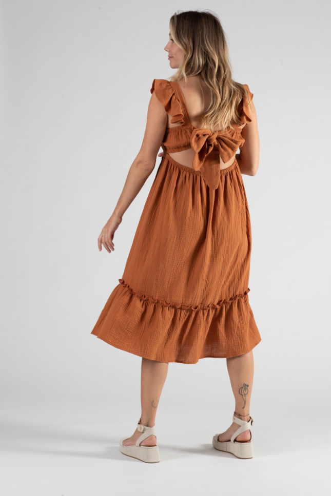 Robe de grossesse et d’allaitement Melody caramel – Image 4