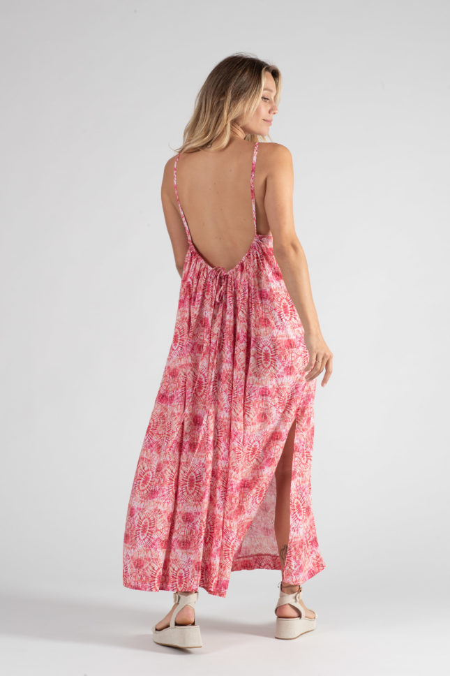 Robe longue de grossesse et d’allaitement Soleil corail – Image 8