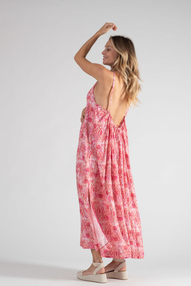 Robe longue de grossesse et d’allaitement Soleil corail – Image 7