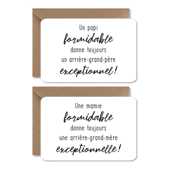 Annonce carte arrière-grand-mère/arrière-grand-père