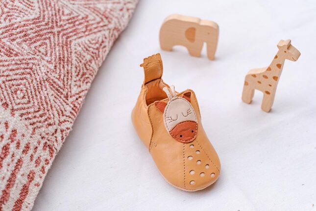chaussons cuir biche anti glisse