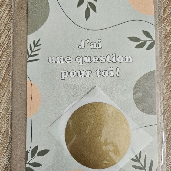Carte à gratter "J'ai une question pour toi"