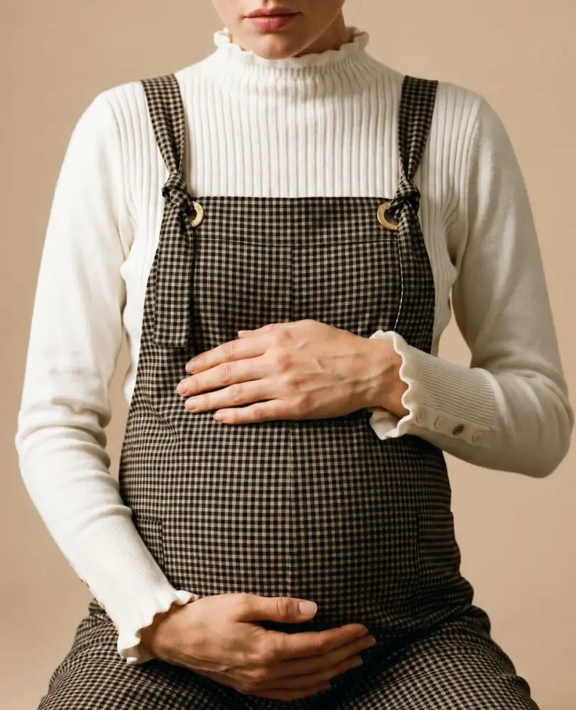 salopette de grossesse et d'allaitement mae noir/beige