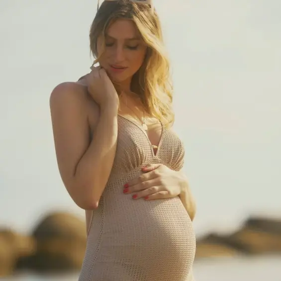 maillot de bain de maternité milos beige