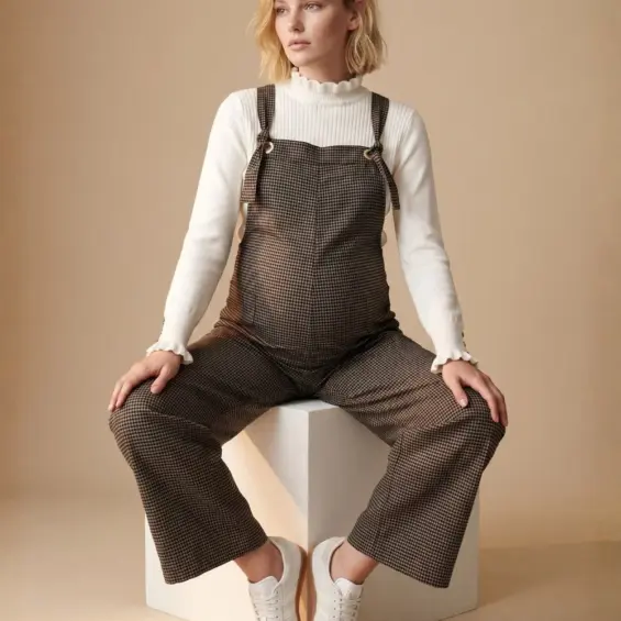 salopette de grossesse et d'allaitement mae noir/beige
