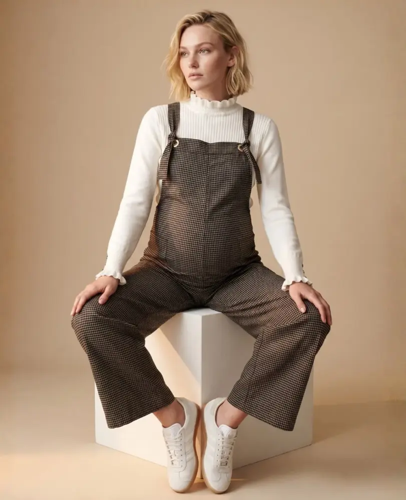 salopette de grossesse et d'allaitement mae noir/beige