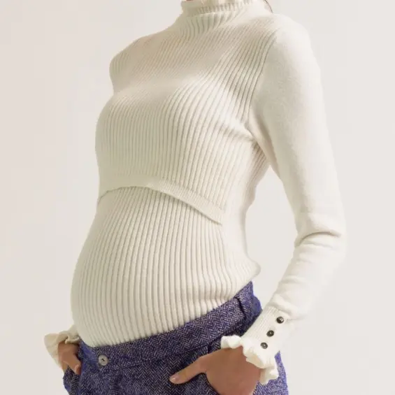 pull de grossesse et allaitement dorothée ivoire