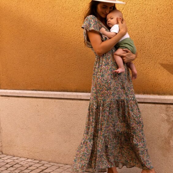 robe longue de grossesse et d’allaitement victoria cache cœur