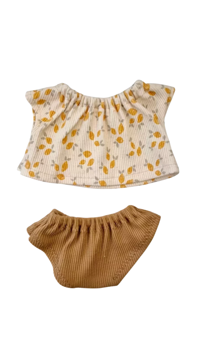 suzanne 3 pièces tee shirt fille citron jupe bandeau vichy maman poule & papa coq (copie) (copie)